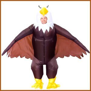 Inflatable Bald Eagle Costume Adult Mascot Suit Polyester Loose Fit